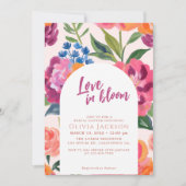 愛の開花はっきりしたフローラカラフルブライダルシャワー 招待状 (正面)