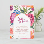 愛の開花はっきりしたフローラカラフルブライダルシャワー 招待状 (スタンド正面)