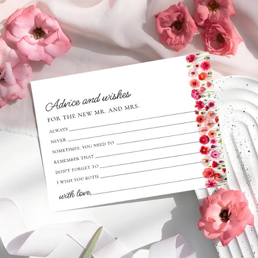 愛の開花アドバイスとウィッシュブライダルシャワーカード