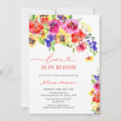 愛の開花カラフルフローラブライダルシャワー 招待状 (正面)