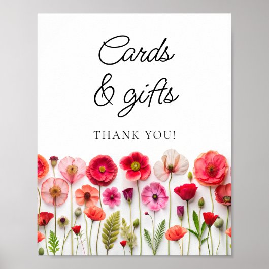 愛の開花カードとギフトブライダルシャワー ポスター (正面)