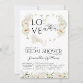 愛の開花フローラハートブライダルシャワー 招待状 (正面)