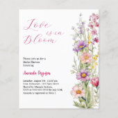 愛の開花フローラピンクブライダルシャワー招待 (正面)