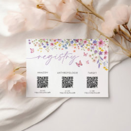 愛の開花フローラブライダルシャワーレジストリカード エンクロージャーカード