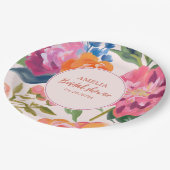 愛の開花フローラブライダルシャワー表の装飾 ペーパープレート (アングル)