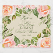 愛の開花フローラブライダルシャワー スパークリングワインラベル (シングルラベル)