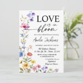 愛の開花フローラワイルドフラワーブライダルシャワー 招待状 (スタンド正面)