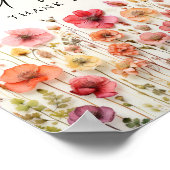 愛の開花ブライダルシャワーカードとギフトサイン ポスター (角)