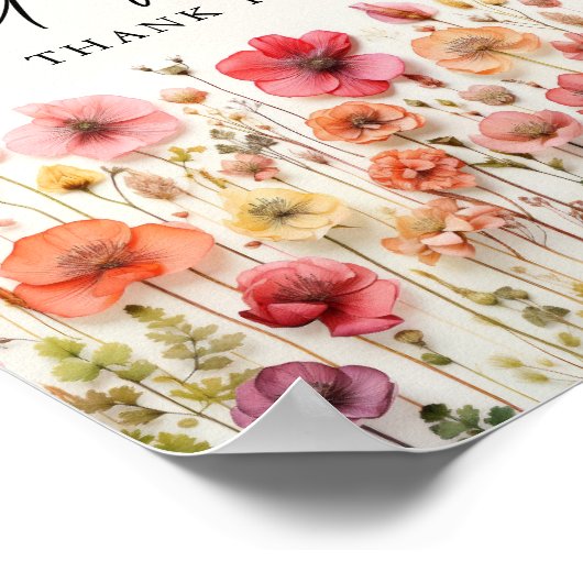 愛の開花ブライダルシャワーカードとギフトサイン ポスター (角)