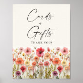 愛の開花ブライダルシャワーカードとギフトサイン ポスター (正面)