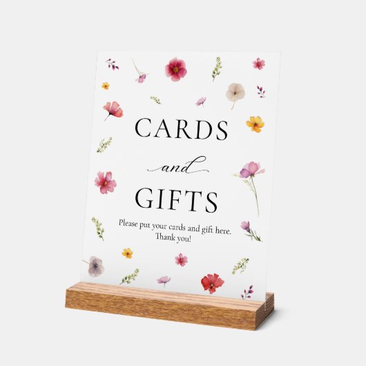 愛の開花ブライダルシャワーカードとギフト アクリルサイン (傾斜)