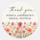 愛の開花ブライダルシャワーラウンドフェイスステッカー ラウンドシール (正面)