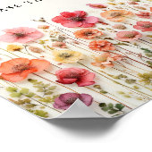 愛の開花ブライダルシャワー好意サイン ポスター (角)