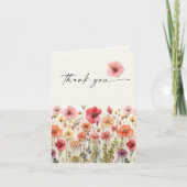 愛の開花ブライダルシャワー折り畳みサンキューカード サンキューカード (正面)