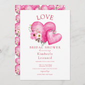 愛の開花ブライダルシャワー招待 招待状 (正面/裏面)