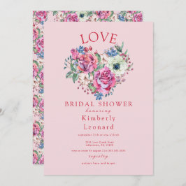 愛の開花ブライダルシャワー招待 招待状