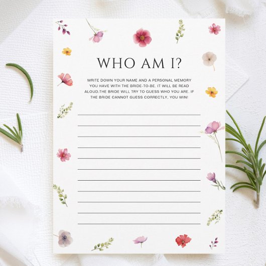 愛の開花ブライダルシャワー推測誰のゲームカード 招待状
