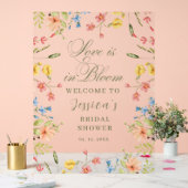 愛の開花ブライダルシャワー歓迎 アクリルサイン (ウェディング)