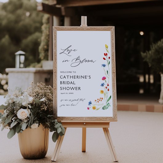 愛の開花ブライダルシャワー歓迎 ポスター