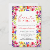愛の開花モダンカラフルフローラブライダルシャワー 招待状 (正面)