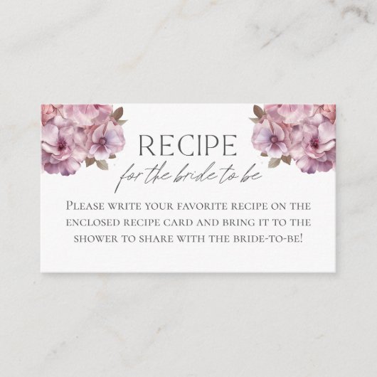 愛の開花レシピは花嫁のために エンクロージャーカード (正面)