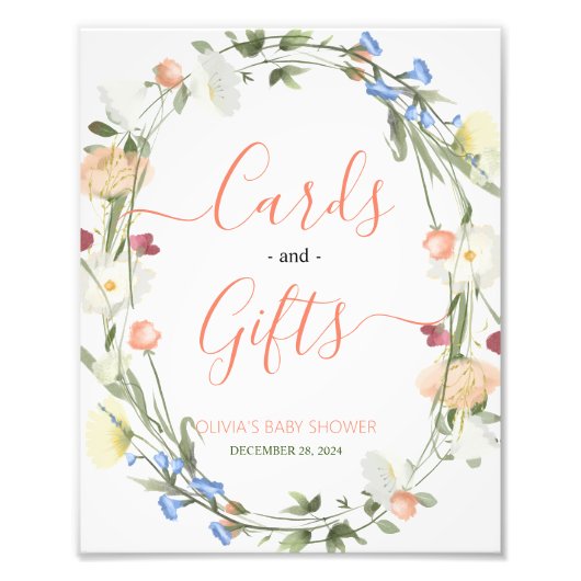 愛の開花ワイルドフラワーカードとギフトサイン フォトプリント            (正面)