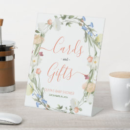 愛の開花ワイルドフラワーカードとギフトサイン 台座サイン