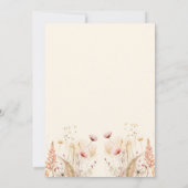 愛の開花ワイルドフラワーズボホブライダルシャワー 招待状 (裏面)