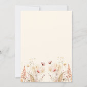 愛の開花ワイルドフラワーズボホブライダルシャワー 招待状 (裏面)