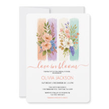 愛の開花ワイルドフラワーブライダルシャワー招待