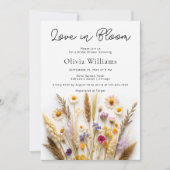 愛の開花ワイルドフラワーブライダルシャワー招待 招待状 (正面)