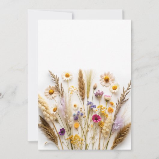 愛の開花ワイルドフラワーブライダルシャワー招待 招待状 (裏面)