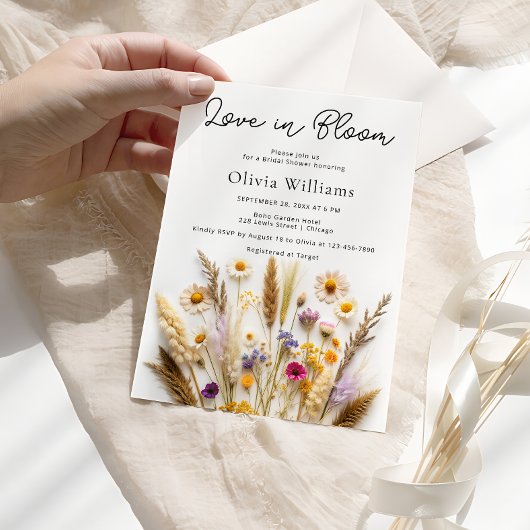 愛の開花ワイルドフラワーブライダルシャワー招待 招待状
