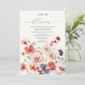 愛の開花ワイルドフラワーブライダルシャワー招待 招待状 (スタンド正面)