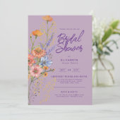 愛の開花夏のワイルドフラワーボホフローラシャワー 招待状 (スタンド正面)