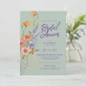 愛の開花夏のワイルドフラワーボホフローラシャワー 招待状 (スタンド正面)