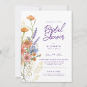 愛の開花夏のワイルドフラワーボホフローラシャワー 招待状 (正面)