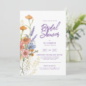 愛の開花夏のワイルドフラワーボホフローラシャワー 招待状 (スタンド正面)