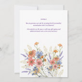 愛の開花夏のワイルドフラワーボホフローラシャワー 招待状 (裏面)