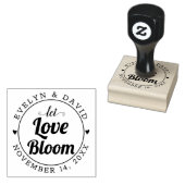 愛の開花結婚の日付と名前結婚の ラバースタンプ (押印)