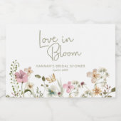 愛の開花結婚ブライダルシャワー スパークリングワインラベル (シングルラベル)