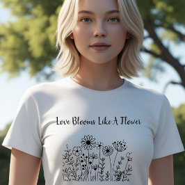 愛の開花花のようなヴィンテージデザイン Tシャツ
