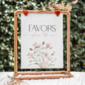 愛の開花赤面ピンクのワイルドフラワーのお気に入り 台座サイン