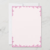 愛の開花:かわいいさくらんぼ結婚の花 招待状 (裏面)