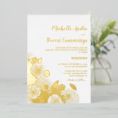 愛の開花・エレガントフローラ結婚の実在 箔招待状 (立ち正面)