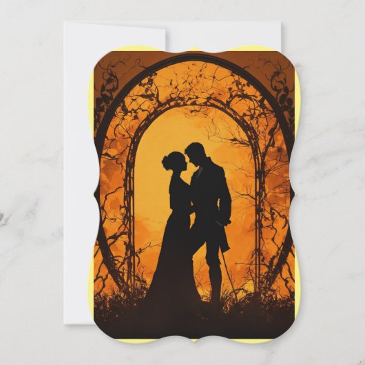 "愛の開花: [カップルの名前]"招待状あなた (正面)