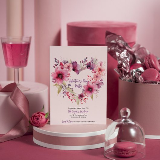 愛の開花 |バレンタインデーパーティの招待状 招待状