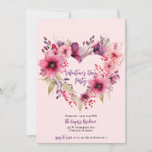 愛の開花 |バレンタインデーパーティの招待状 招待状 (正面)