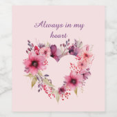 愛の開花 |フローラハート |バレンタインデー ワインラベル (シングルラベル)