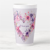 愛の開花 |フローラリース |バレンタインデー カフェラテマグ (正面)